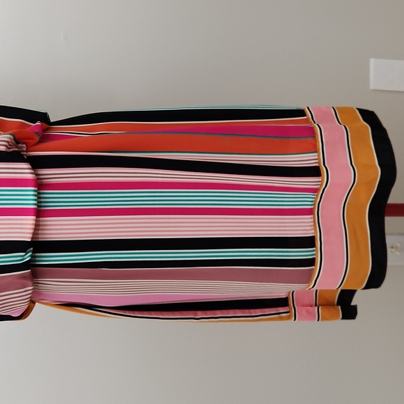 NWOT Adrianna Papell candy striped blouse dress - Picture 4 of 15